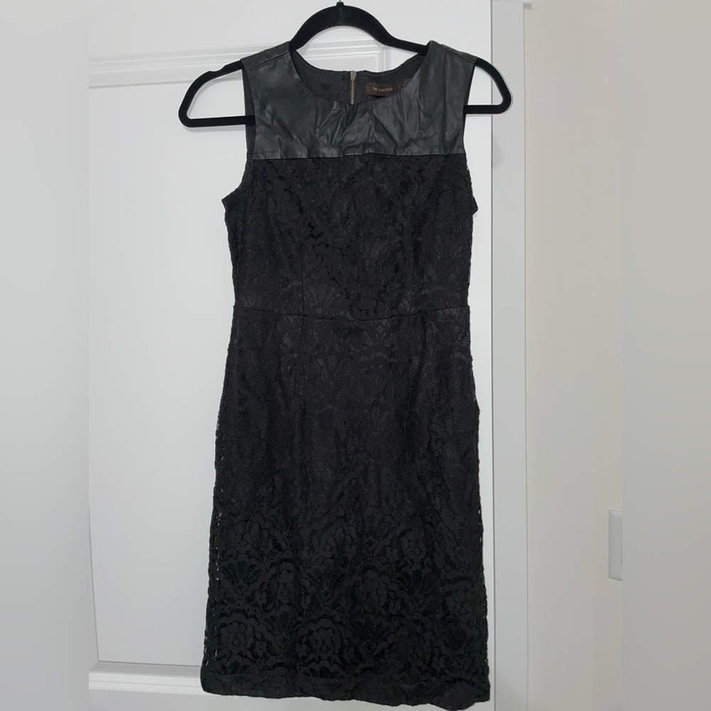 Black dress with floral lace